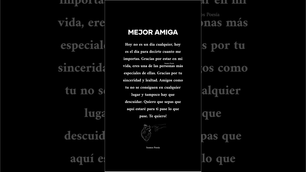 PALABRAS PARA DEDICAR A MI MEJOR AMIGA ❤️ #poes&iacute;a