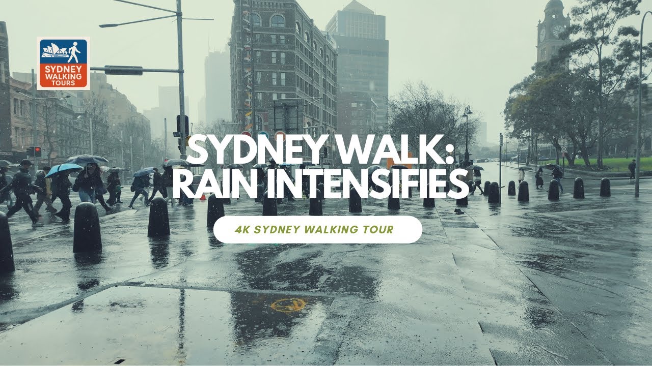 Rain Intensifies in Sydney | Walk from Museum to Pitt Street via Devonshire Tunnel