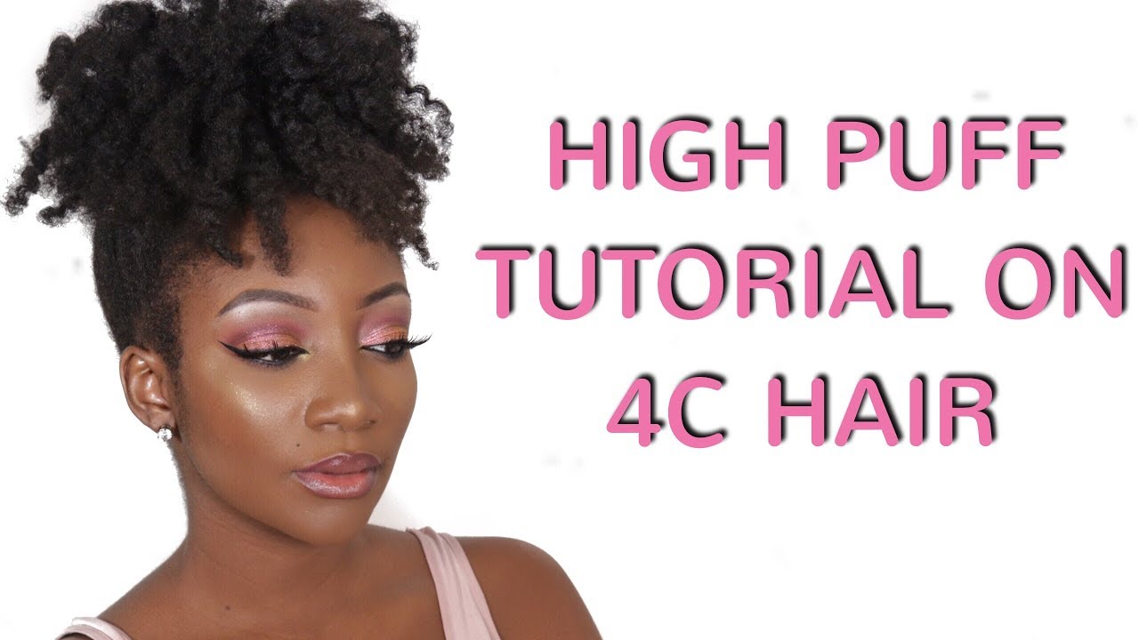 HOW TO DO A HIGH PUFF ON 4C NATURAL HAIR | PAINLESS LAZY HAIRSTYLE !!!