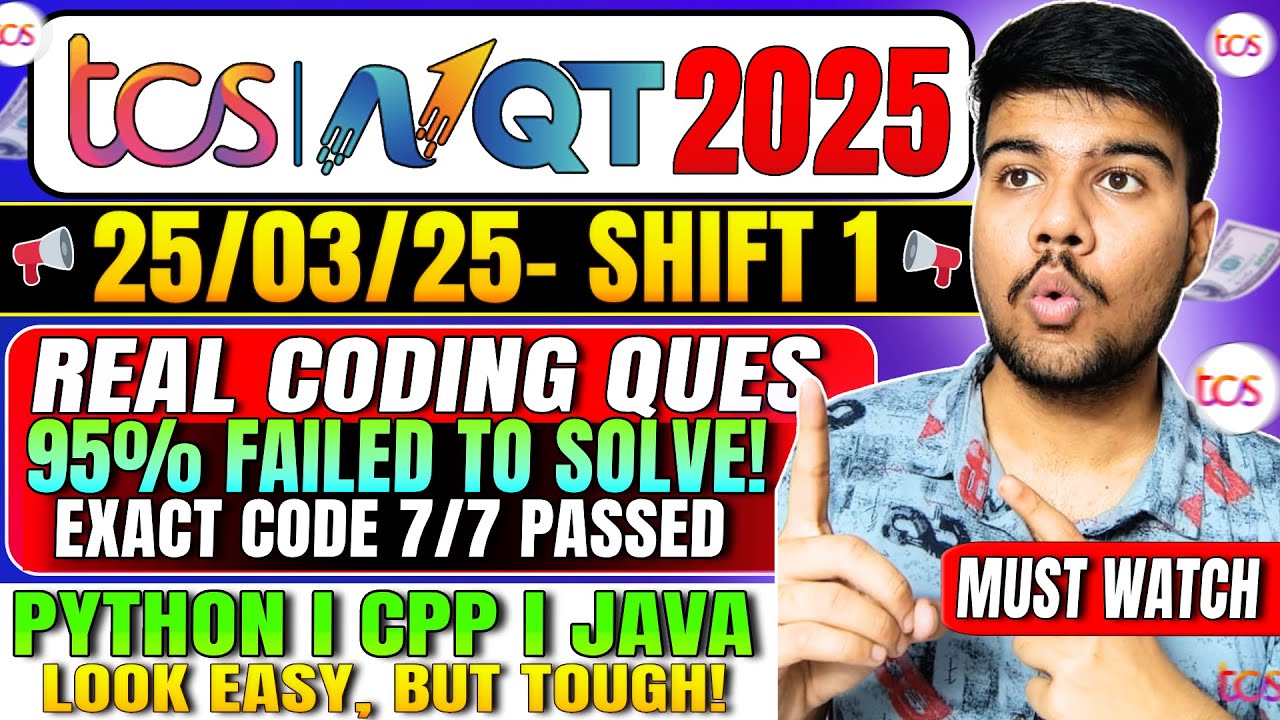 🚀 TCS NQT 2025: Exact Coding Questions & Solutions | 20 March Shift 1