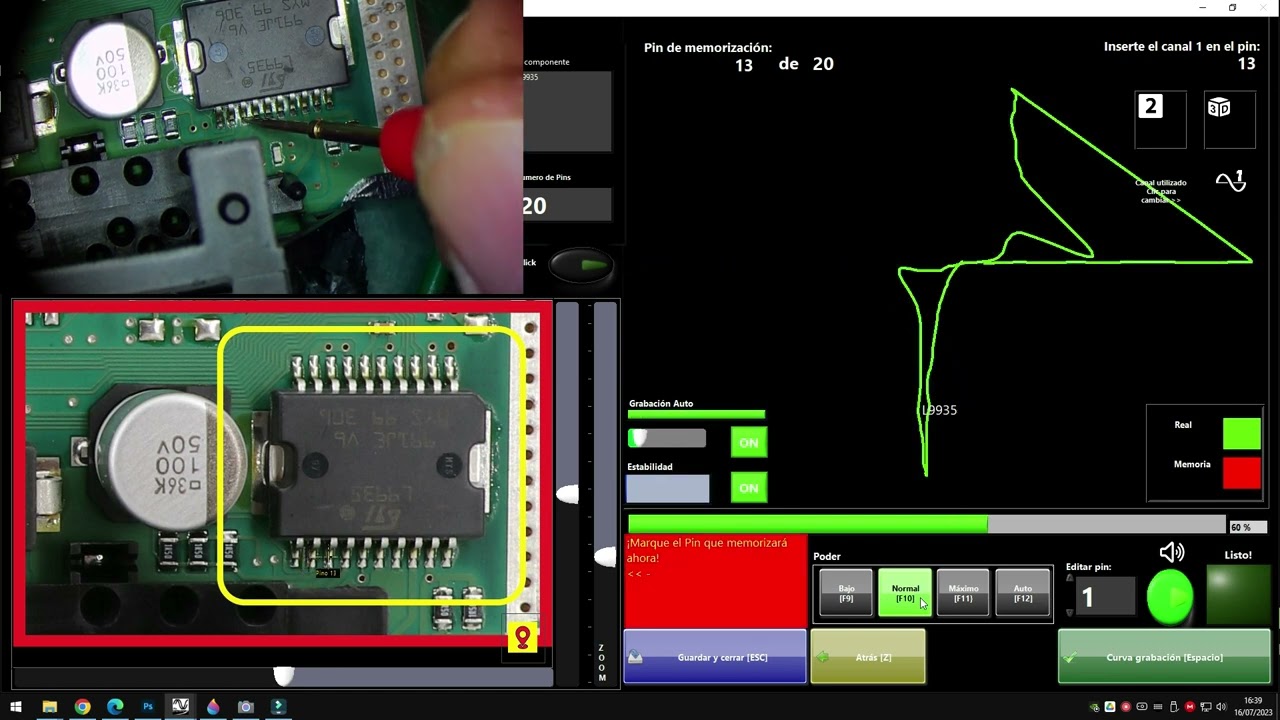 Curve Trace 2Plus, захват компонента TIP