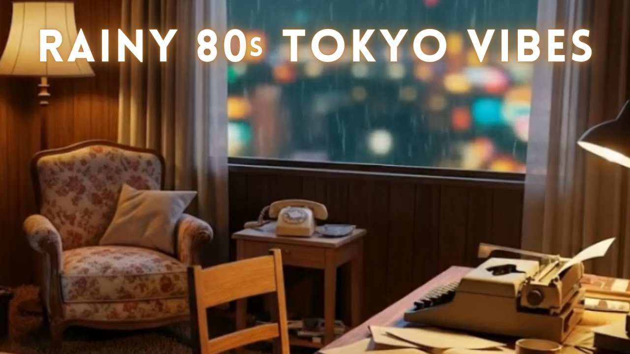 Rainy 1980s Tokyo Living Room 🌧️