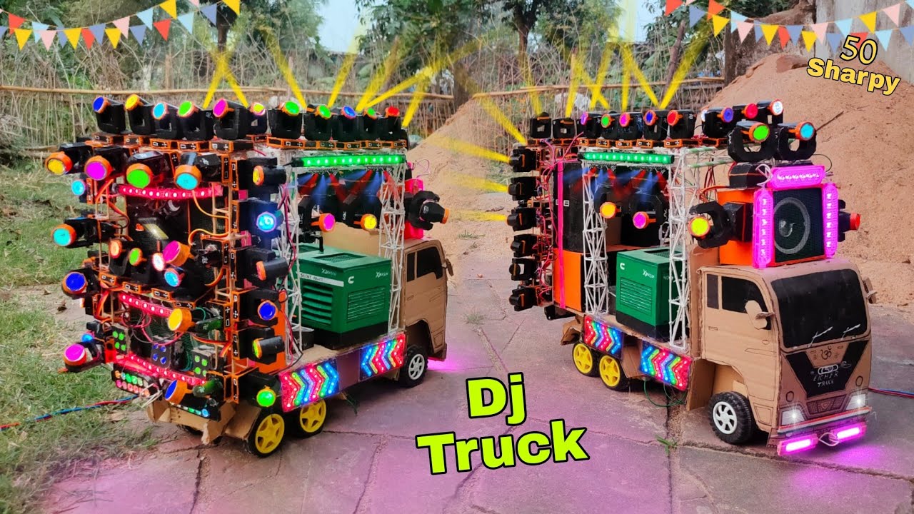 Mini Dj Truck loading At-New Home 50 mini sharpy dj box dj toy making dj bass light dj gadi truck sr