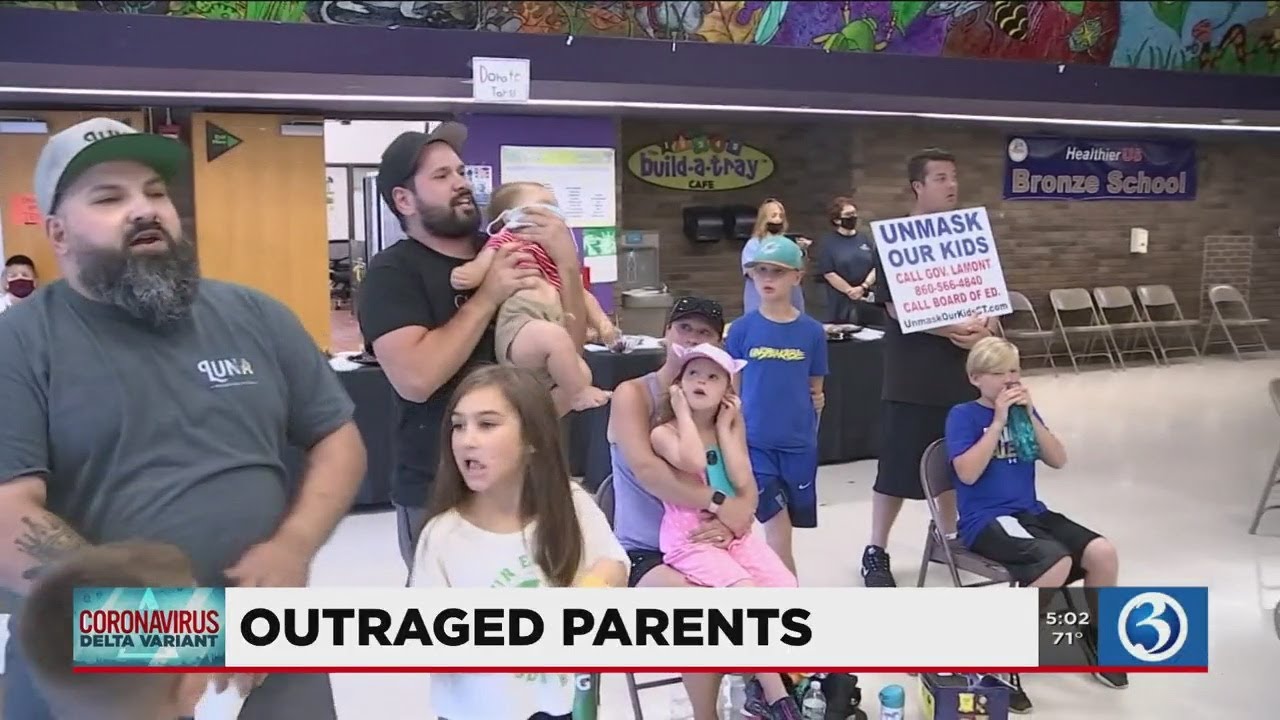 VIDEO: 'Unmask our kids' parents disrupt school meeting in Cheshire