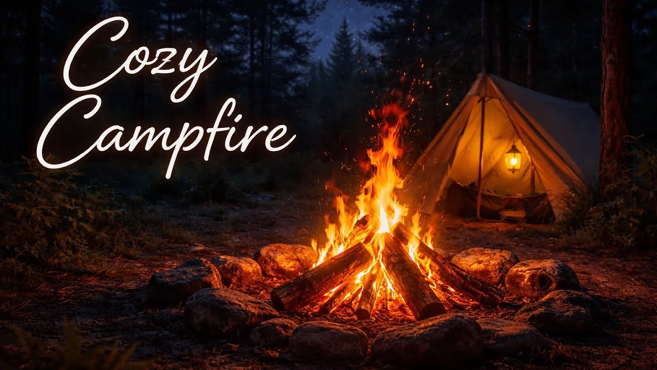 🔥 Cozy Campfire with Crickets | Relaxing Camping Sounds for Sleep