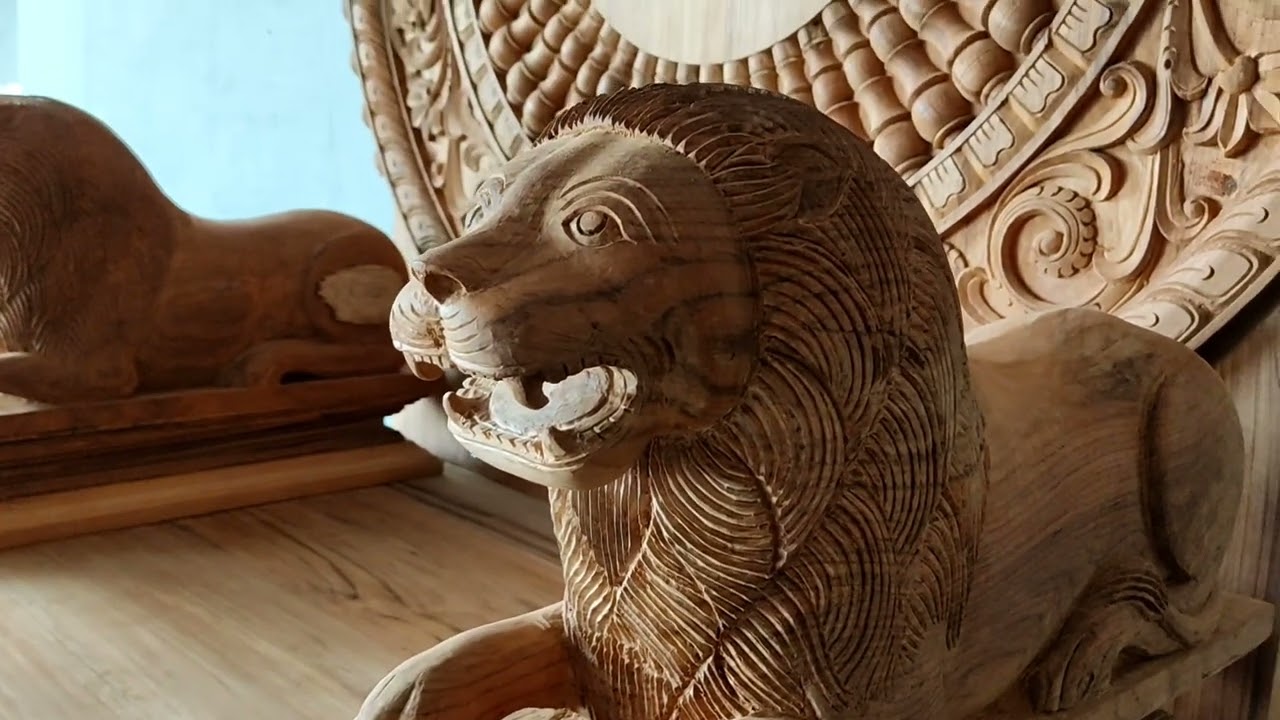 The Latest Tick Wood Throne Traditional Wood Carving Works