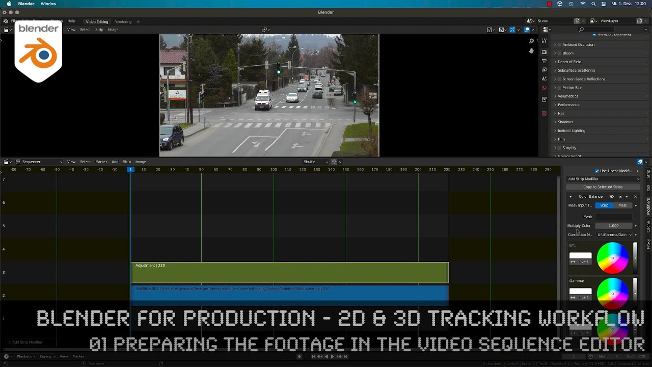 Blender 3.0 for Production - 2D & 3D Tracking Workflow - 01 Preparing Footage in the VSE