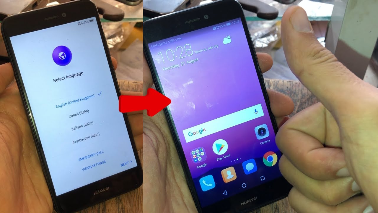 Разблокировка FRP для Huawei P8 Lite 2017 - удаление аккаунта Google для Huawei PRA-LX1 без ПК