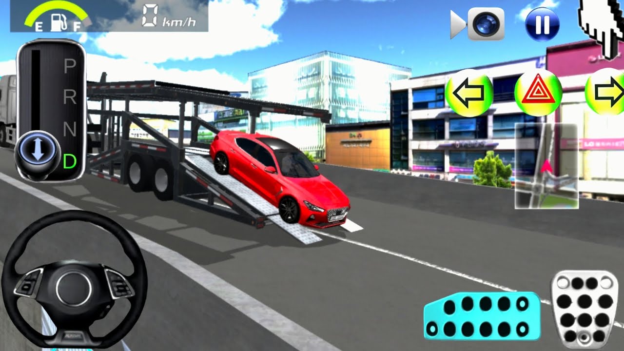 The super car is being unloaded from the truck#3d Driving class#2026-android game play#highway drive