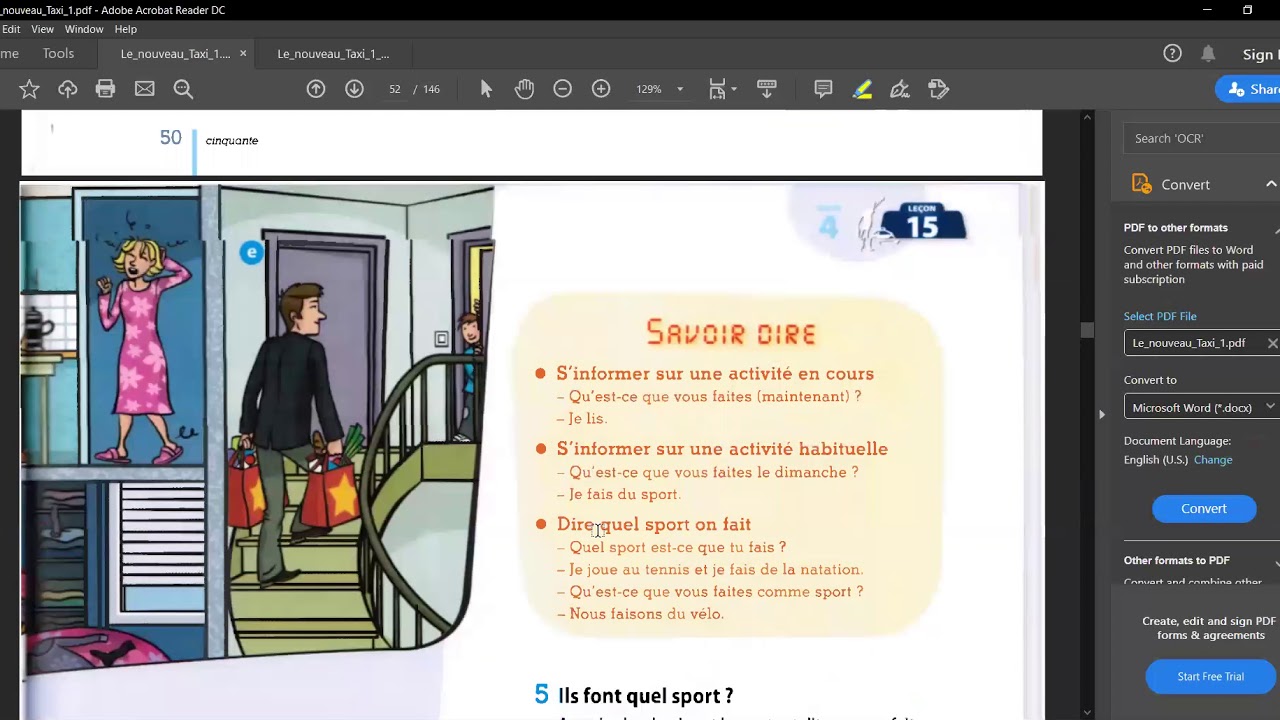 Hyrje ne mesimin 15 ne Frengjisht - Le nouveau taxi
