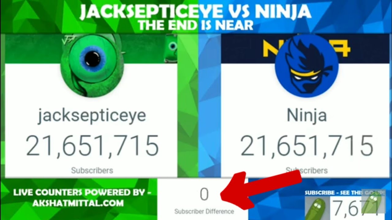 Ninja passes Jacksepticeye