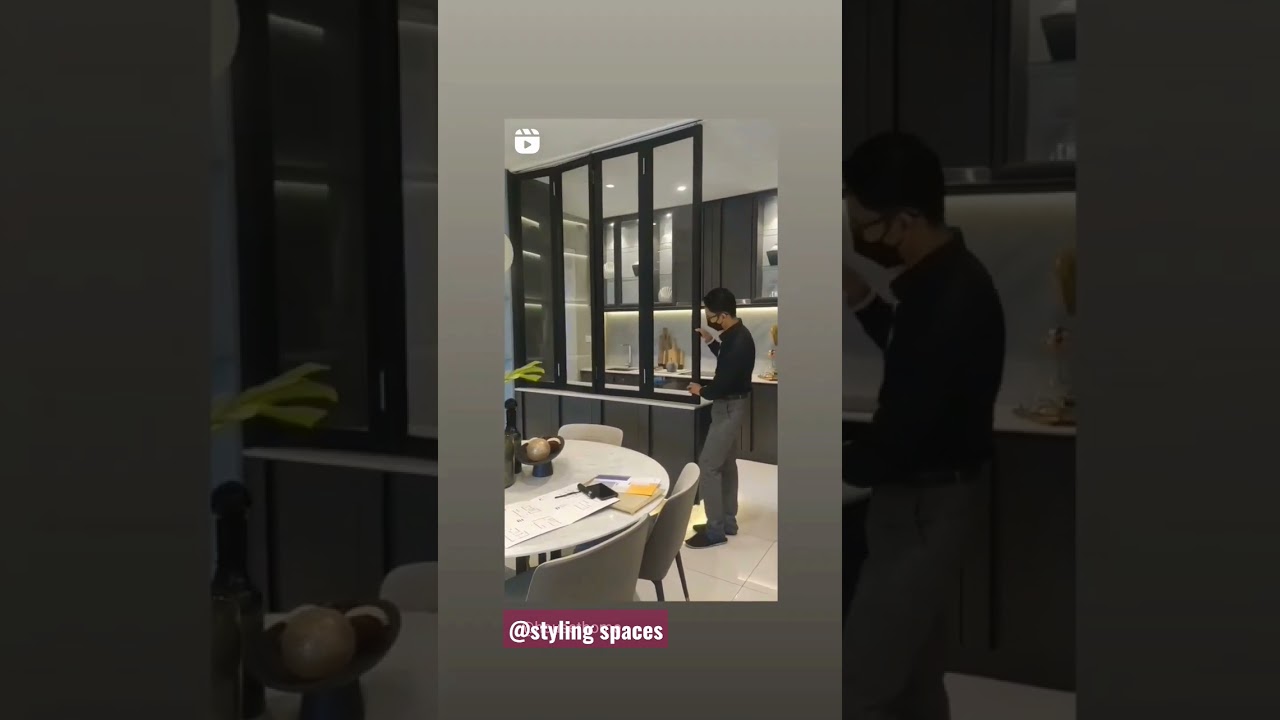 MODULAR OPEN KITCHEN DESIGN WITH PRIVACY IDEA*KITCHEN DESIGN SERIES 1(B)/FOLLOW US FOR MORE IDEAS
