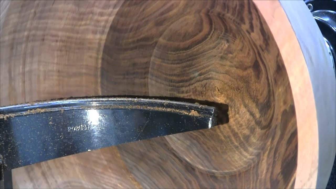 Using a Robust Curved Tool Rest on a Walnut Bowl (Condensed Version)