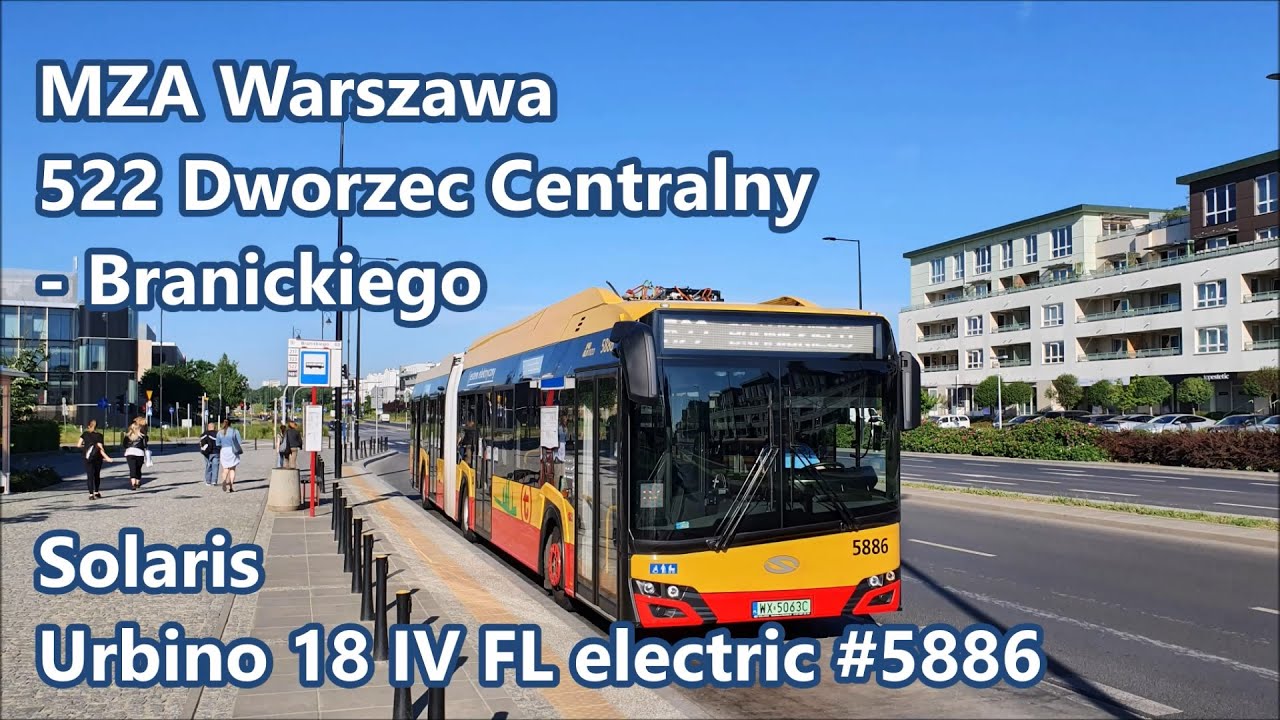 MZA Warszawa - linia 522, Solaris Urbino 18 IV FL electric #5886