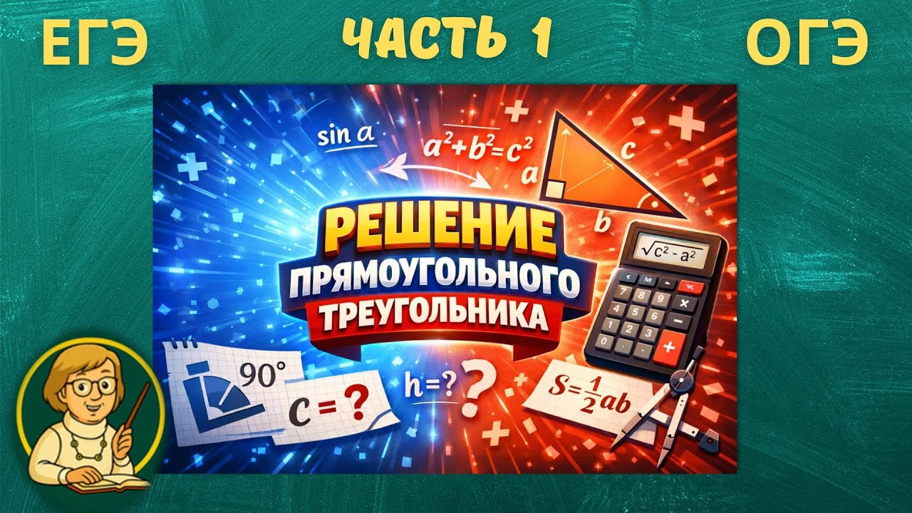 ЕГЭ. ОГЭ. Решение прямоугольного треугольника. Часть 1