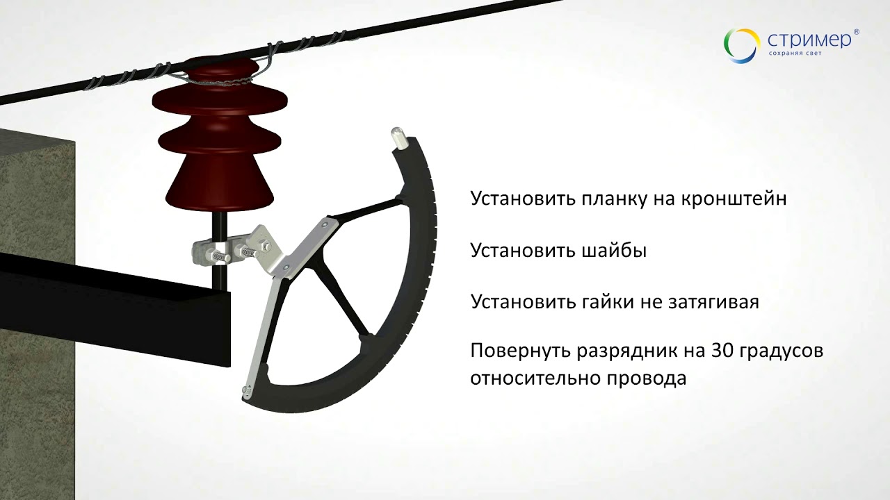 Монтаж мультикамерного разрядника экранного типа РМКЭ-10-IV-УХЛ1