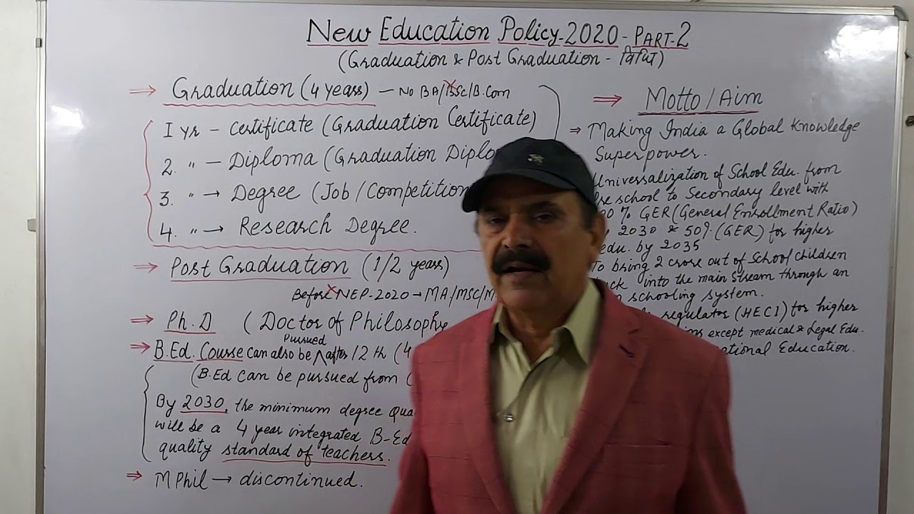 NEW EDUCATION POLICY 2020 (Part 2)-Graduation & Post Graduation Level)  -100% clear only in 9 mts.