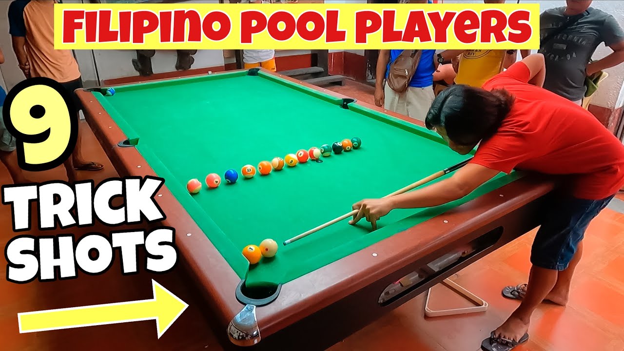 Filipino Pool Players from Mindanao having fun doing Trick Shots