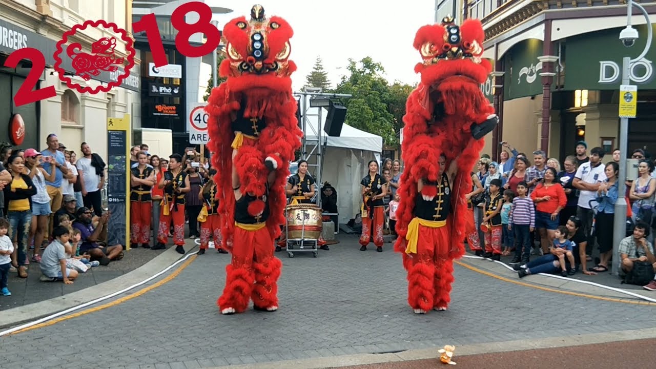 2018 Lion Dance 🦁🐶 at Fremantle International Street Arts Festival - Yaolin Kung Fu Association