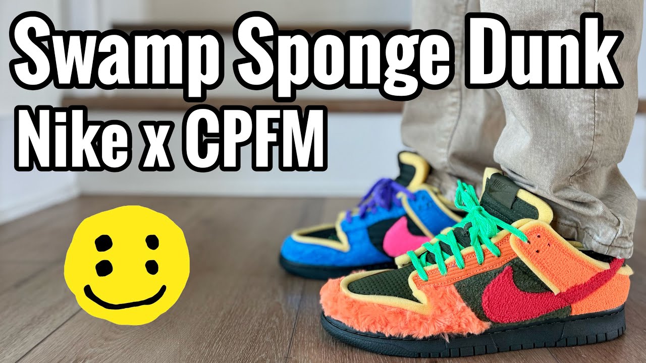 Обзор и описание кроссовок Nike x CPFM «Blue» Swamp Sponge Dunk