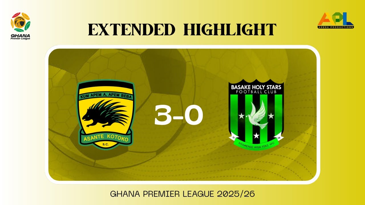 Asante Kotoko (3-0) Basake Holy Stars| Extended Highlights | Ghana Premier League.|