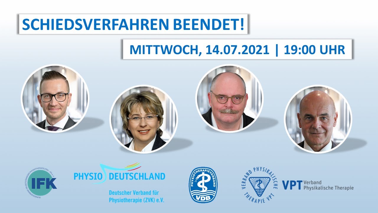 Online-Veranstaltung der vier physiotherapeutischen Verbände zum Schiedsspruch