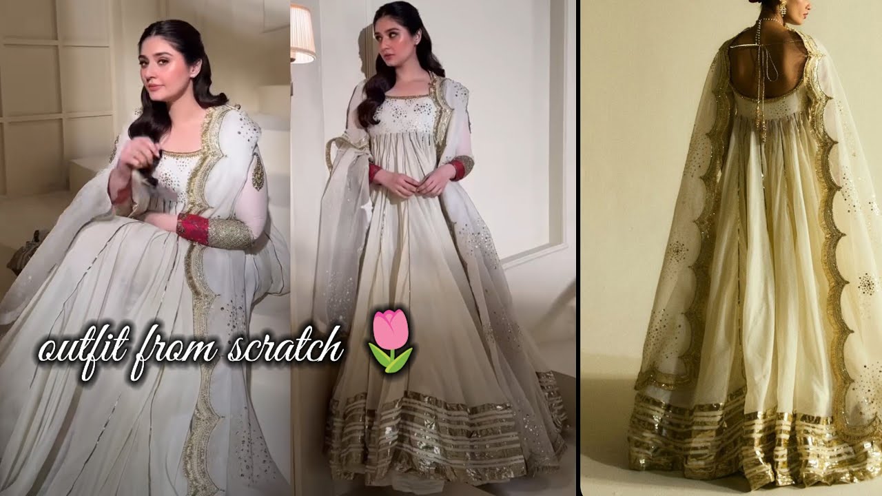 Dur-e-fishan inspired✨long Anarkali dress cutting✂️and stitching,💯 professional tareeke se banaen. 