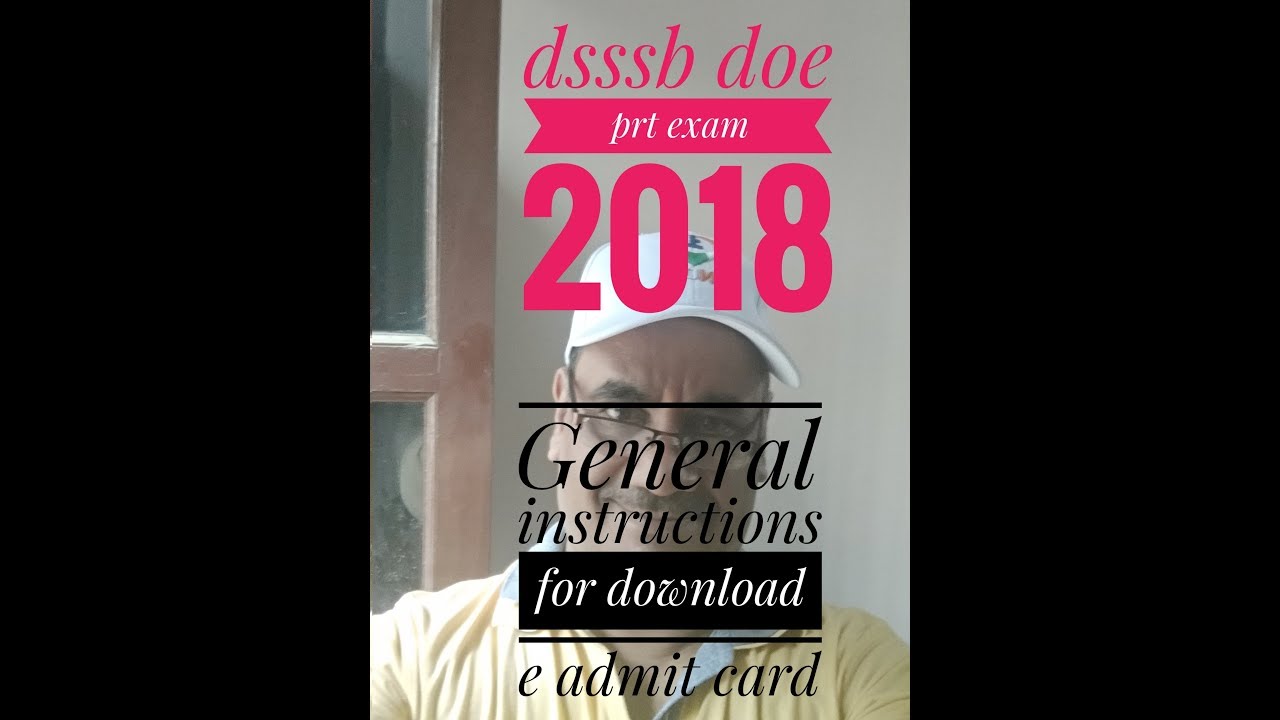 DSSSB DOE PRT EXAM || General instructions for download e admit card