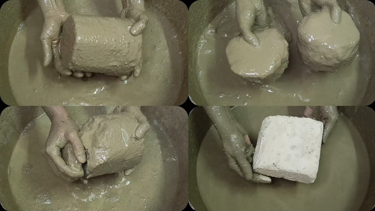 Soft Dusty Earthy Stoney Mud Sand Dipping+Crumbling in💦+Dry on Paste & Paste Mixing/Playing ASMR