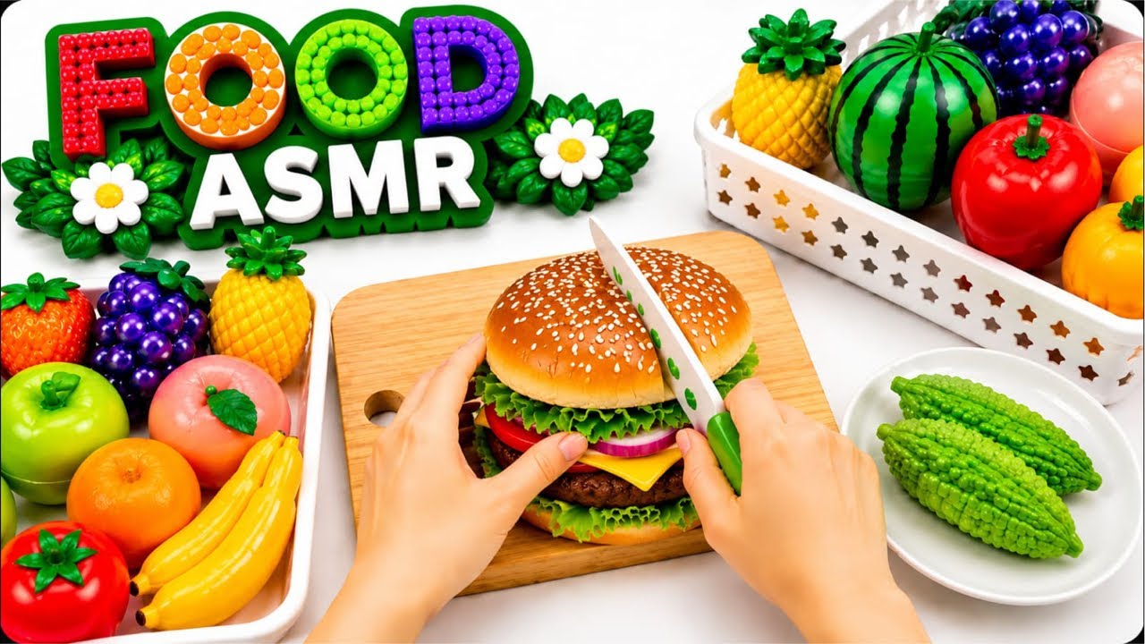 satisfying Toy Fruit Cutting ASMR with colorfu🍟