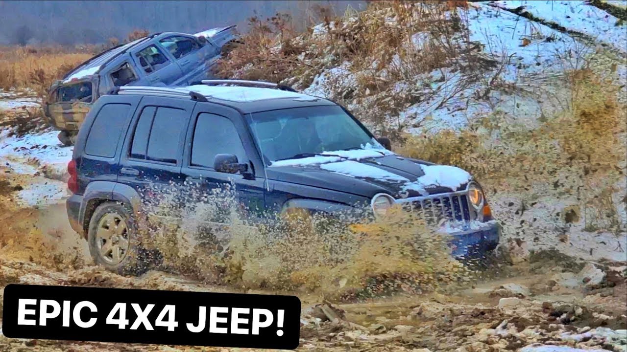 $500 JEEP LIBERTY 4X4 Ice BURNOUT MUDDING!!!