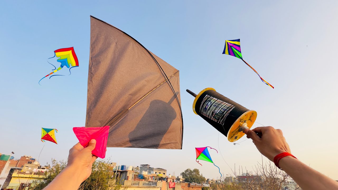 Kite fighting with new manja & Kite cutting tricks 🩵😍🪁✨ 