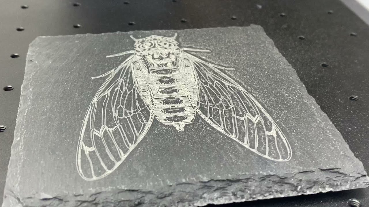 EM-Smart - 20W Desktop Fiber Laser Engravingng on slate｜Fiber Laser Marking tutorial