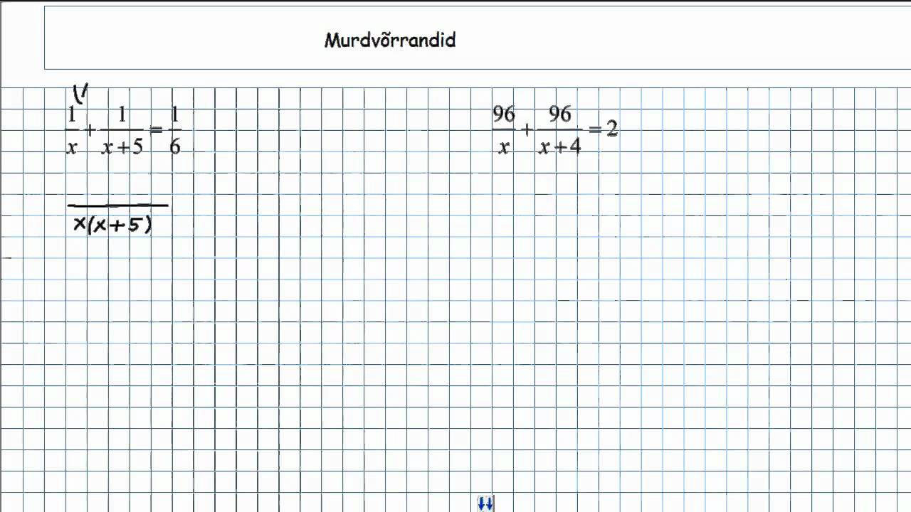 Murdvõrrandi lahendamine I osa