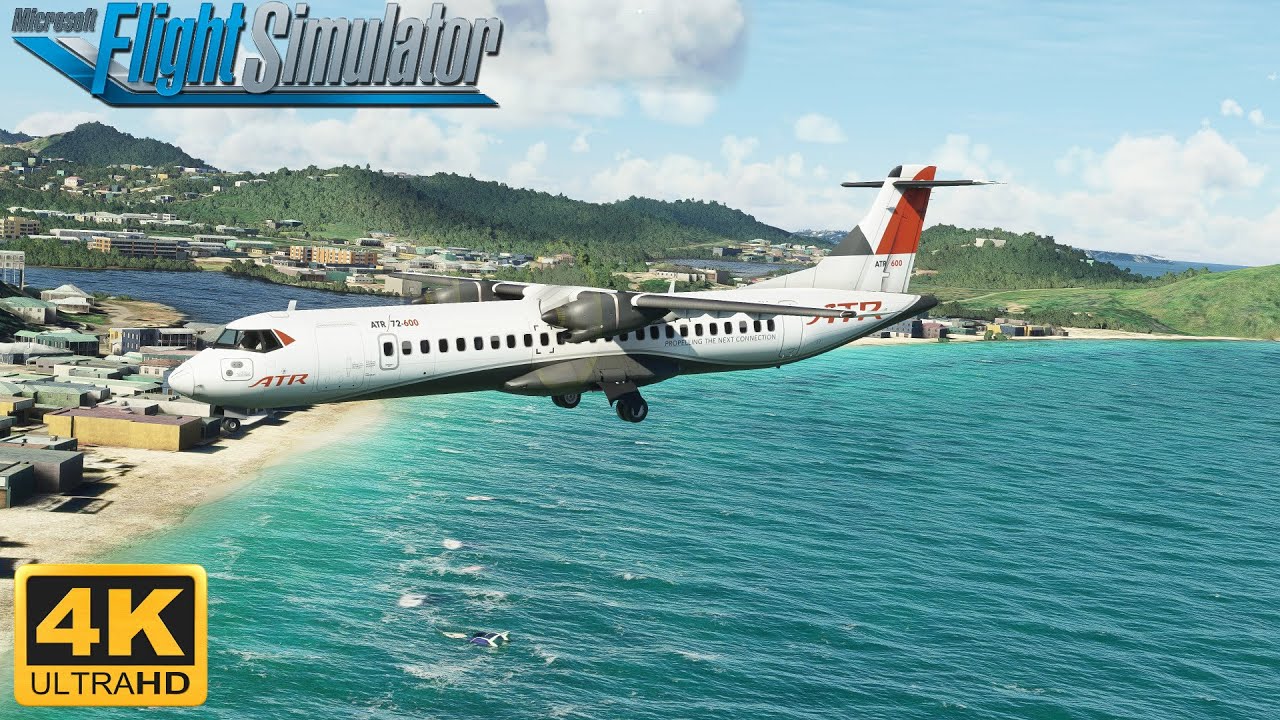 Microsoft Flight Simulator 2020 ATR72-600 Sint Maarten Beautiful Approach | 4K ULTRA | *REUPLOAD*
