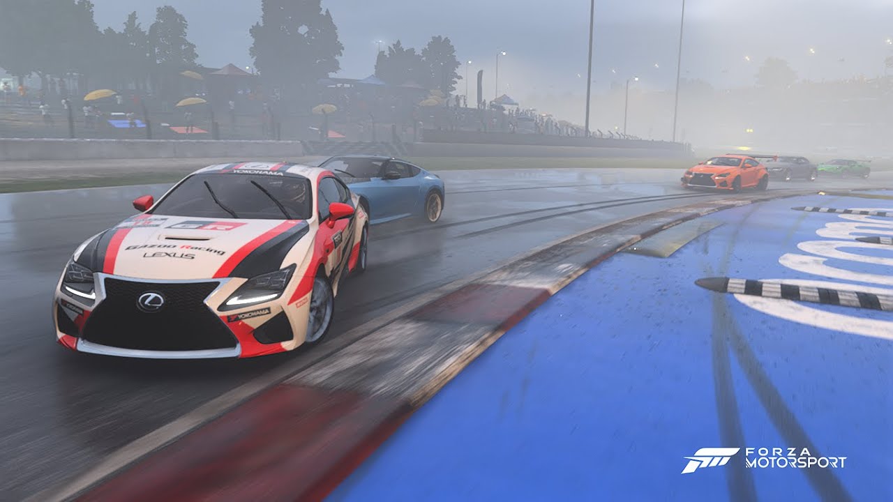 Lexus RC F 2015 TCS off ESC off in rain race 😱 #catalunya #barcelona