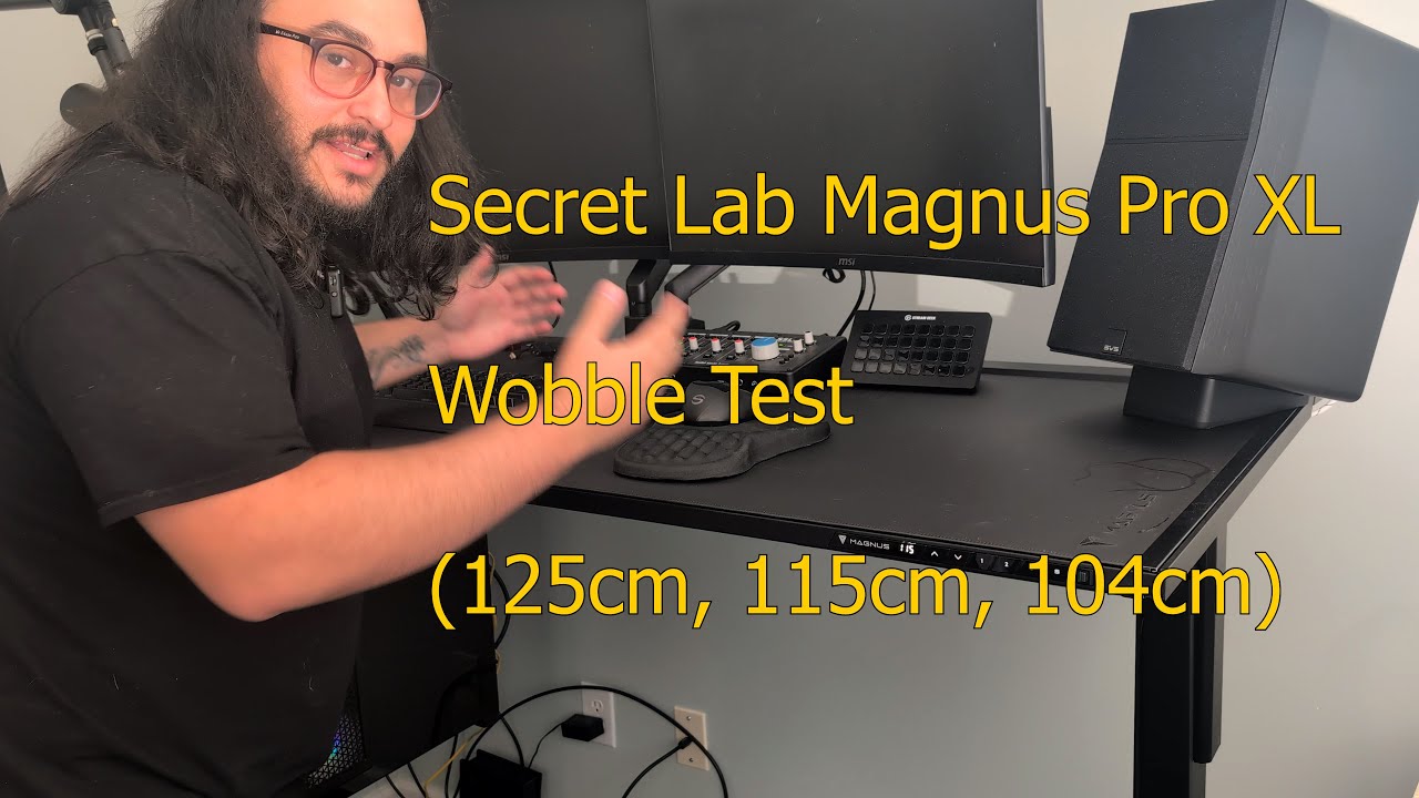 Secret Lab Magnus Pro XL Desk Wobble Test (125cm, 115cm,  104cm)