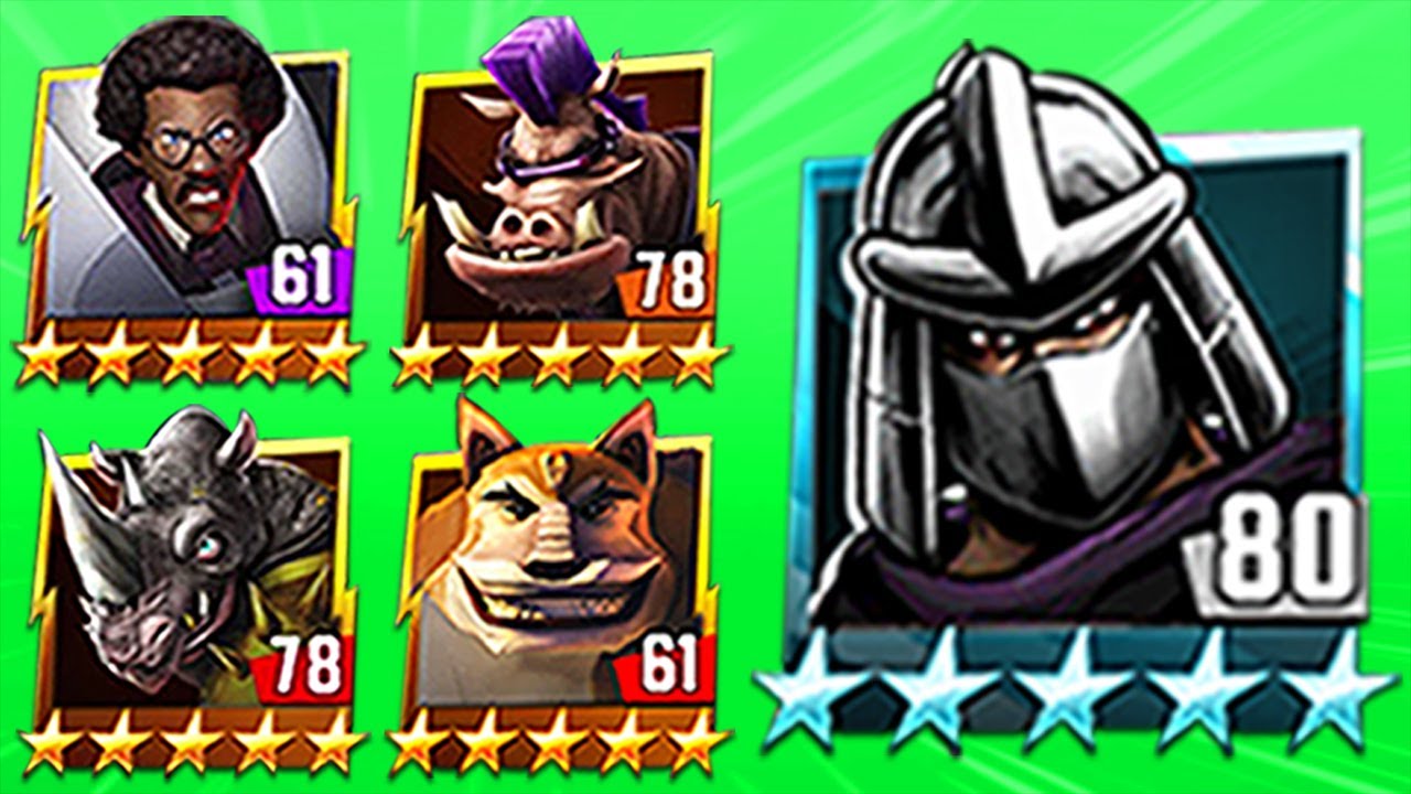 TMNT Legends Shredder Classic, Rocksteady, Bebop, Dogpound, Baxter Stockman