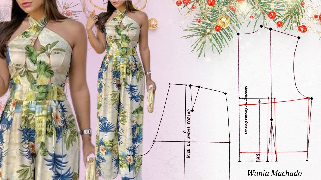 Molde de Macacão Pantalona com Decote Cruzado[#especialfimdeanomco Aula 4]