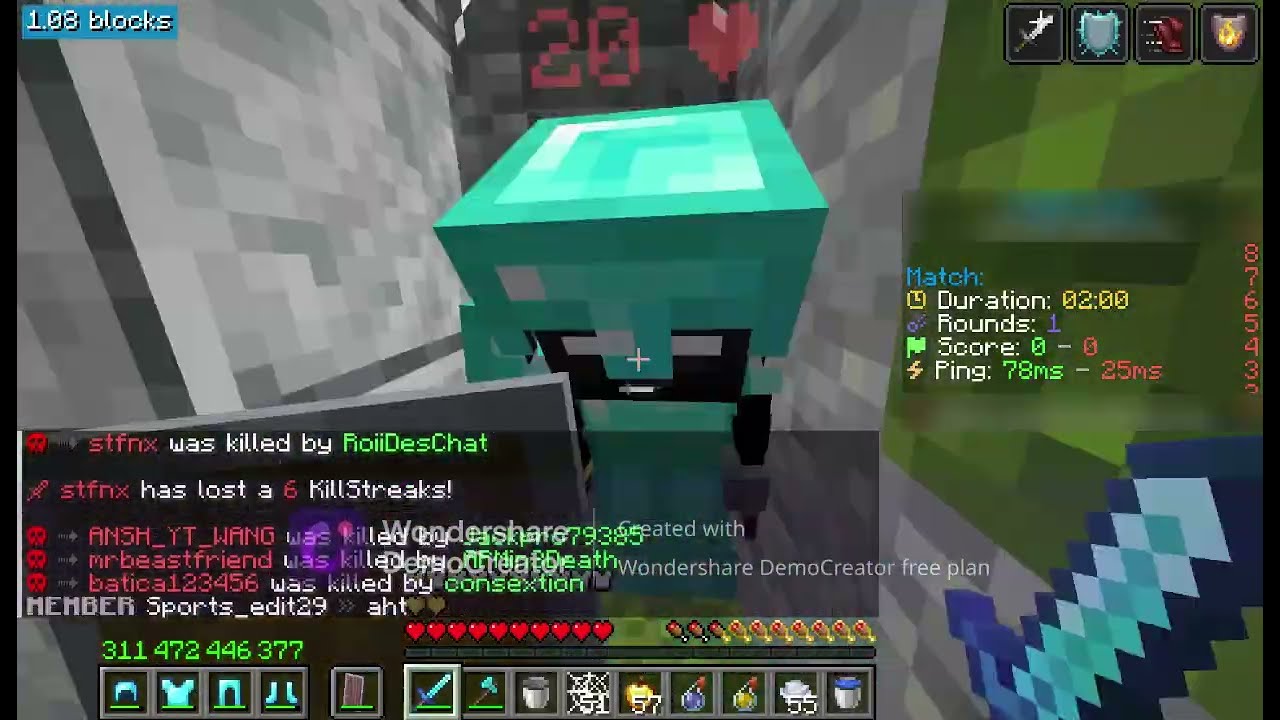 day 1 of practice pvp till i master mincraft pvp