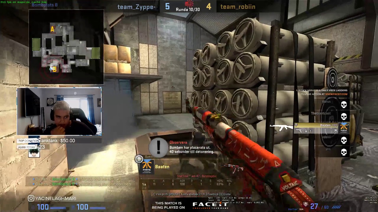 Fnatic AT Baaten 1v5 SPL (Swedish Pro League)