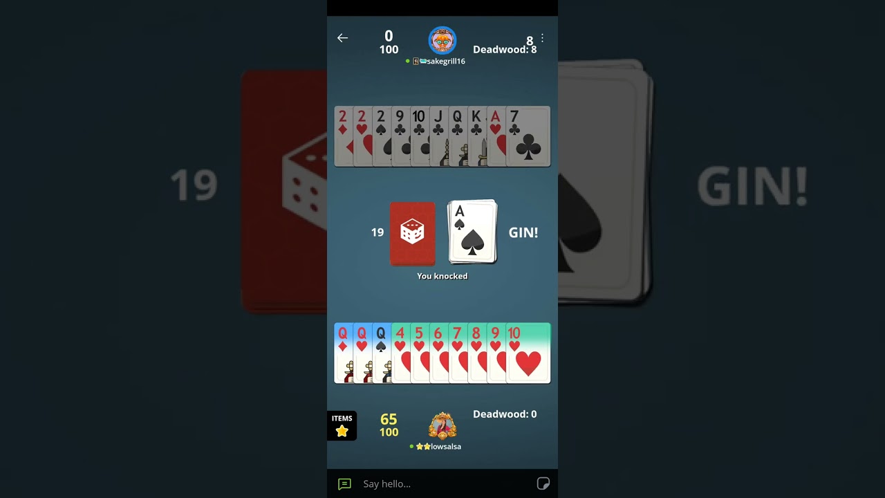 Plato App *Gin Rummy* Flawless Victory 0 to 100 1v1