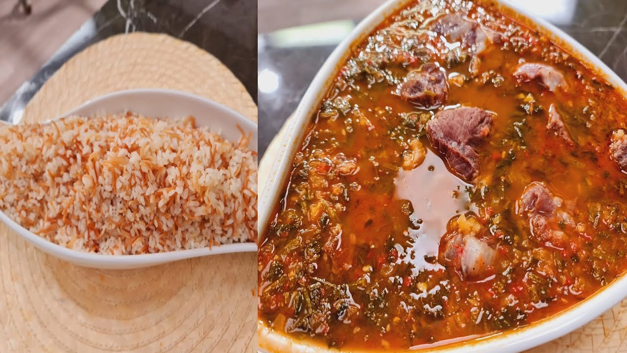 طريقة عمل سبانخ باللحمة - أرز بالشعيرية | المطعم مع الشيف محمد حامد