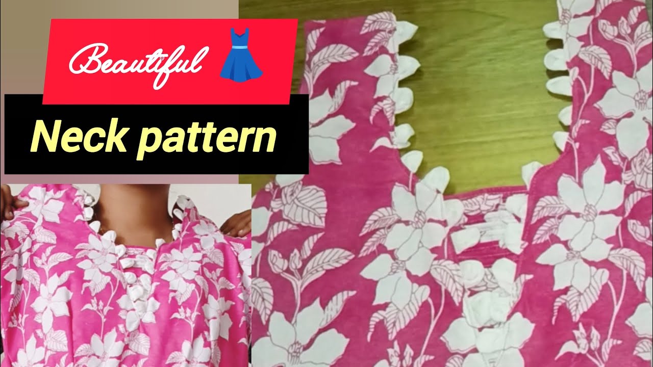 😍🌺 Beautiful Neck design | Cutting✂️and stitching 👗✨|Neck pattern| floral| #trendingdesigns #youtube