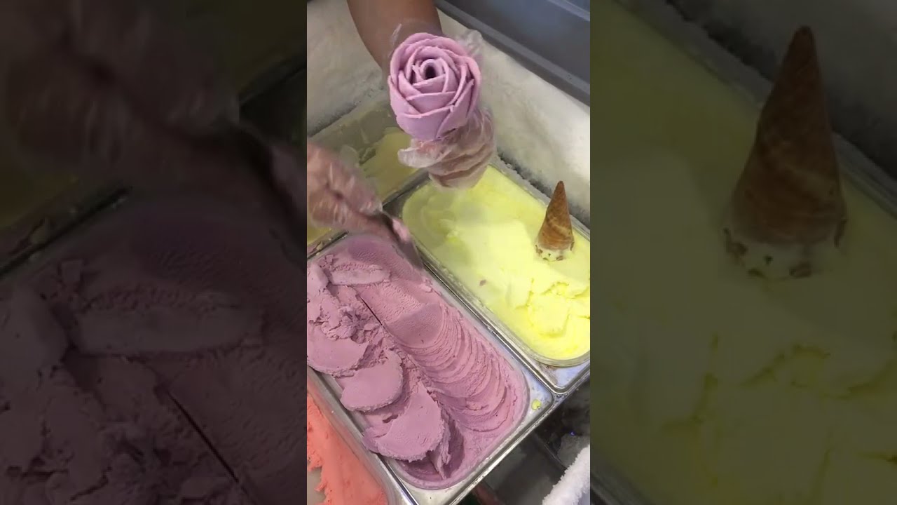 Pink rose flower Ice cream cone soyum&sweet plzsubscribe #SHORTS#WONDERFULCAKE#ICECREAMCONE#ROSEPINK