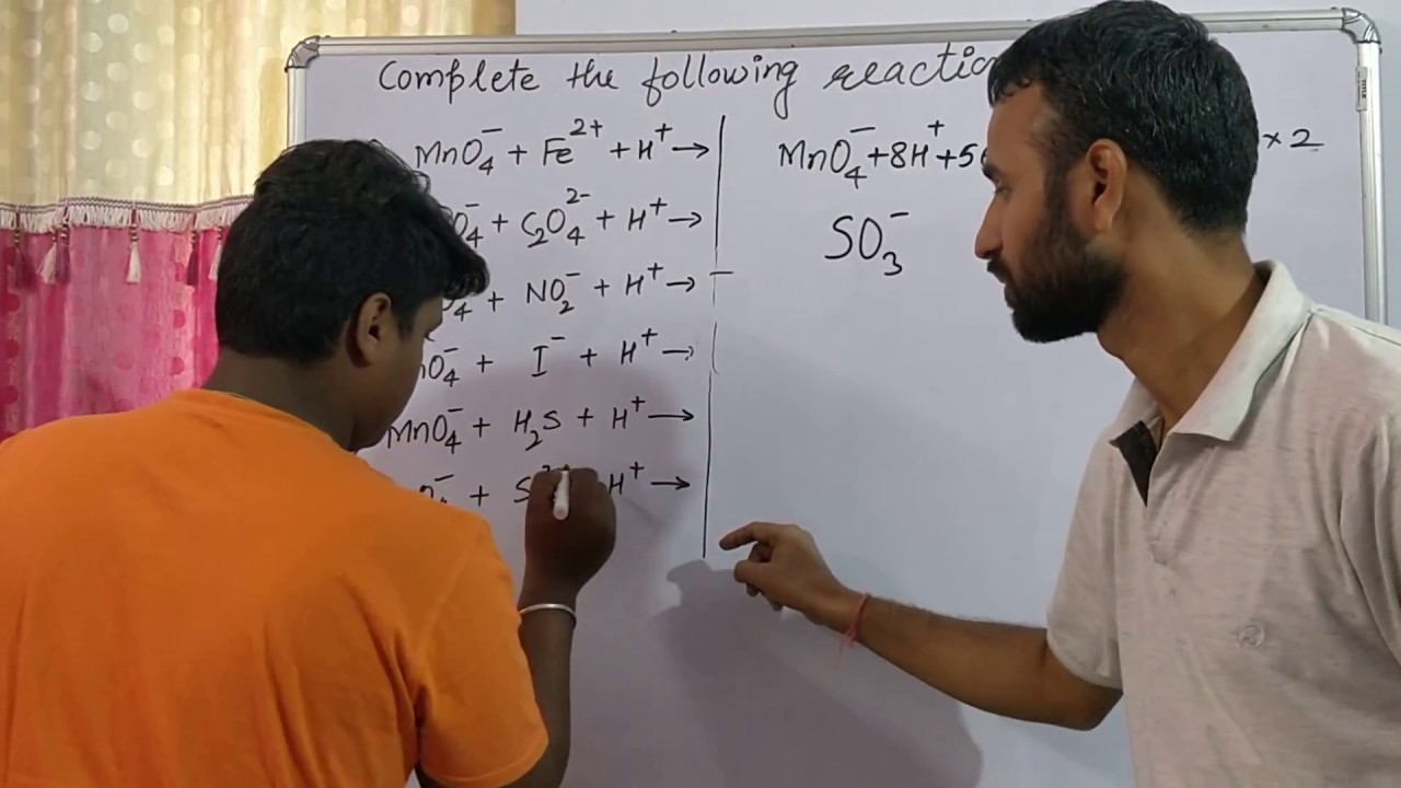 KMnO4 / redox reactions / d & f block elements / class 12