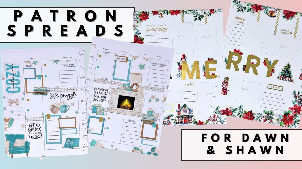 PLAN WITH ME | PATRON SPREADS FOR DAWN & SHAWN | THE HAPPY PLANNER