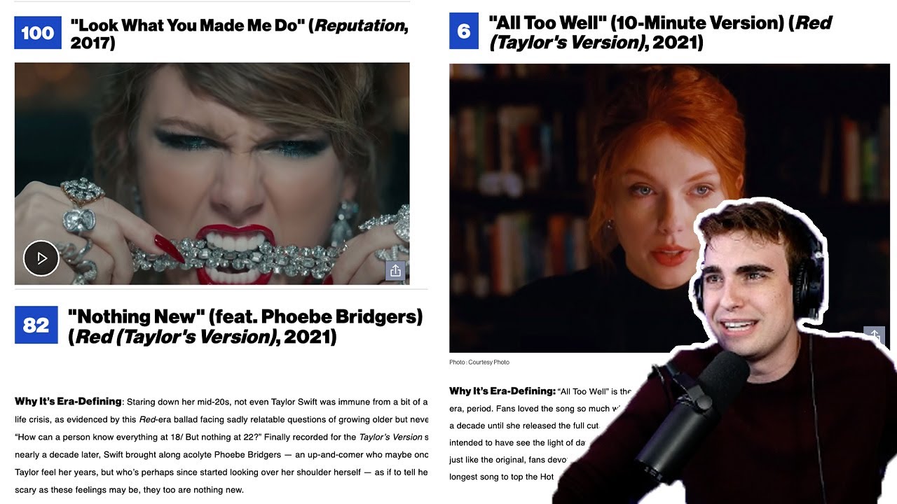 Taylor Swift's Top 100 Best Songs of ALL TIME? | Billboard List Reaction