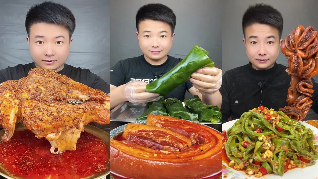 ASMR MUKBANG | SPICY BRAISED PORK BELLY |  EATING SHOW | EATING SHOW | Eat Beef Ribs #food #280