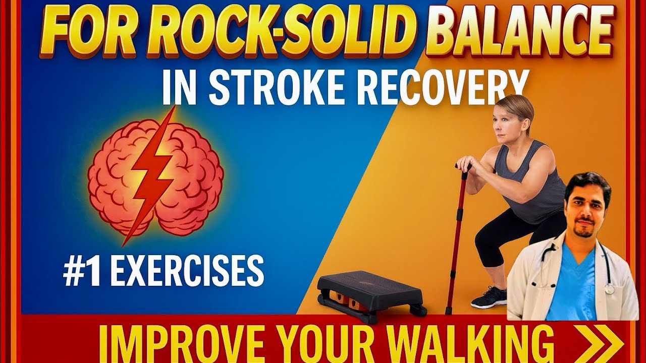 Walk Better NOW: 2 Simple Exercises for Stroke/Paralysis Recovery Squats & Stepper).Balance training